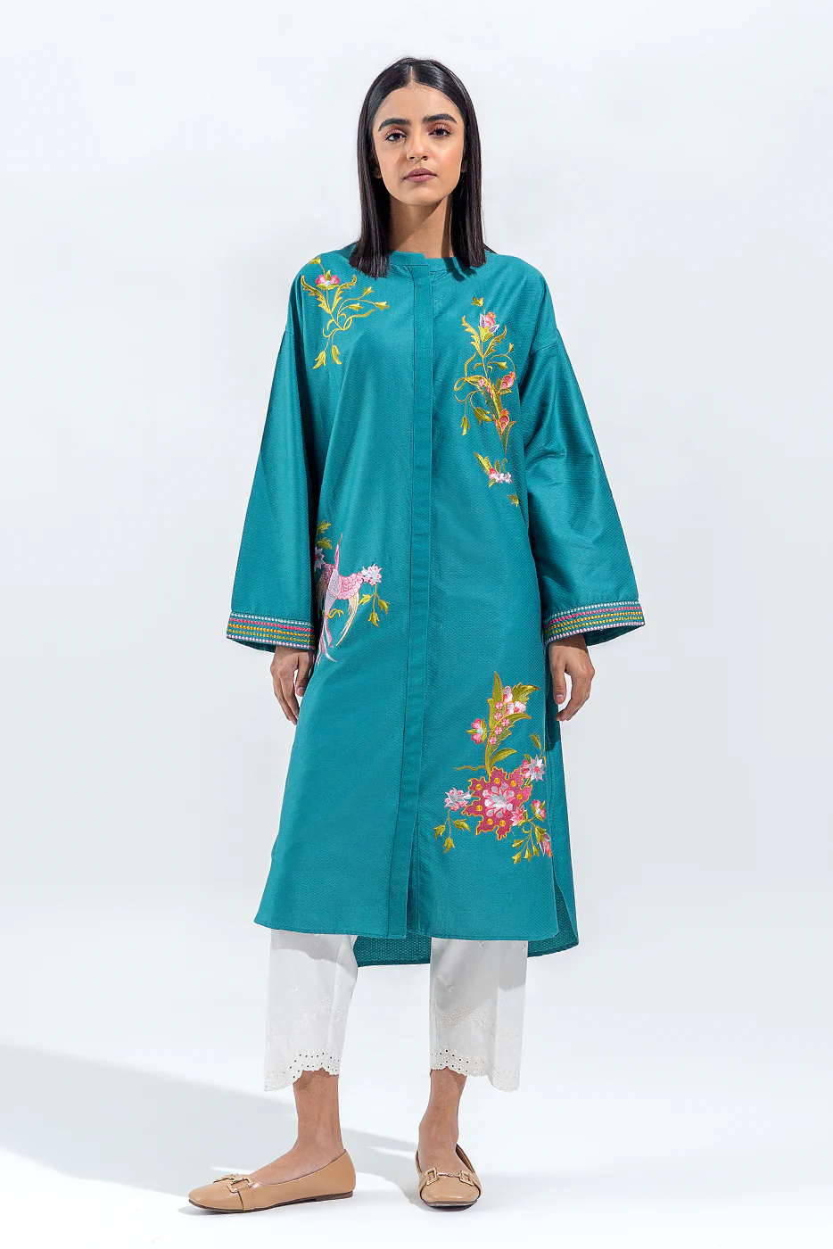 EMBROIDERED SELF JACQUARD SHIRT(PRET) - Image 2