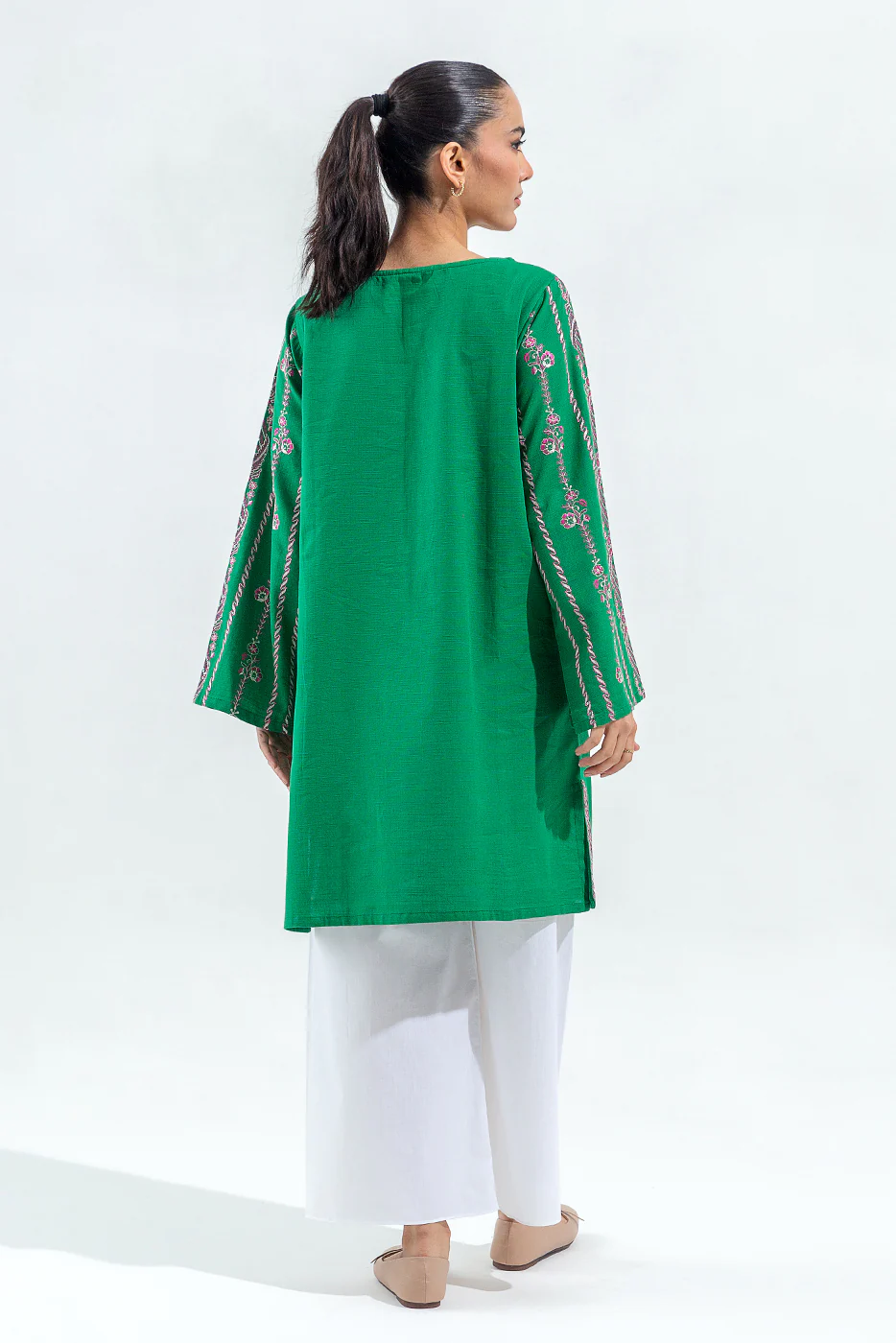 EMBROIDERED KHADDAR SHIRT (PRET) - Image 3