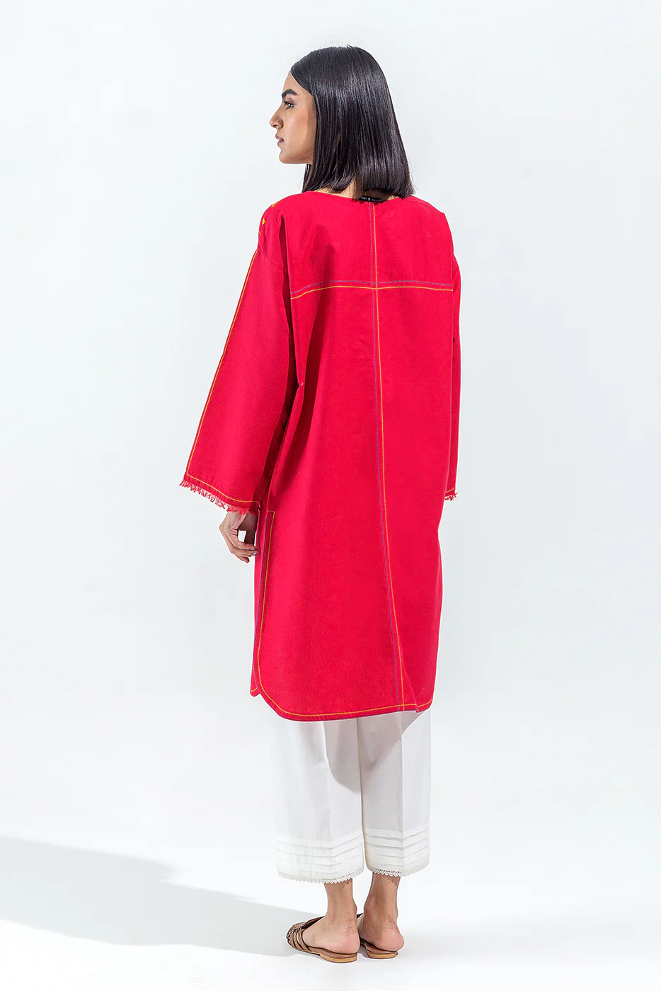 EMBROIDERED SELF JACQUARD SHIRT (PRET) - Image 3