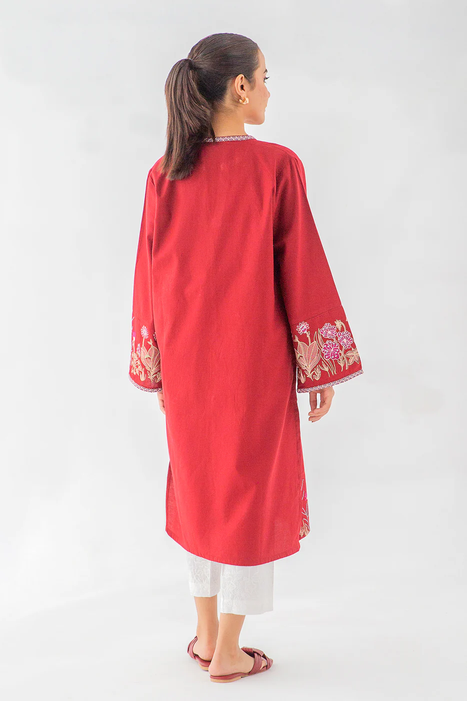 EMBROIDERED DOBBY SHIRT (PRET) - Image 3