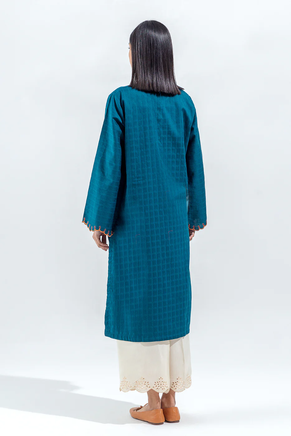 EMBROIDERED DOBBY SHIRT (PRET) - Image 4