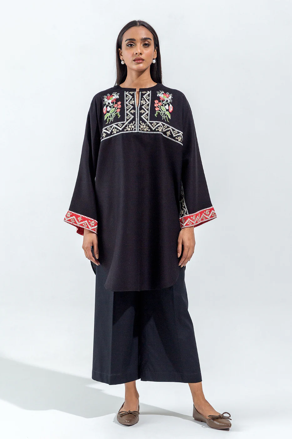 EMBROIDERED DOBBY SHIRT (PRET) - Image 2