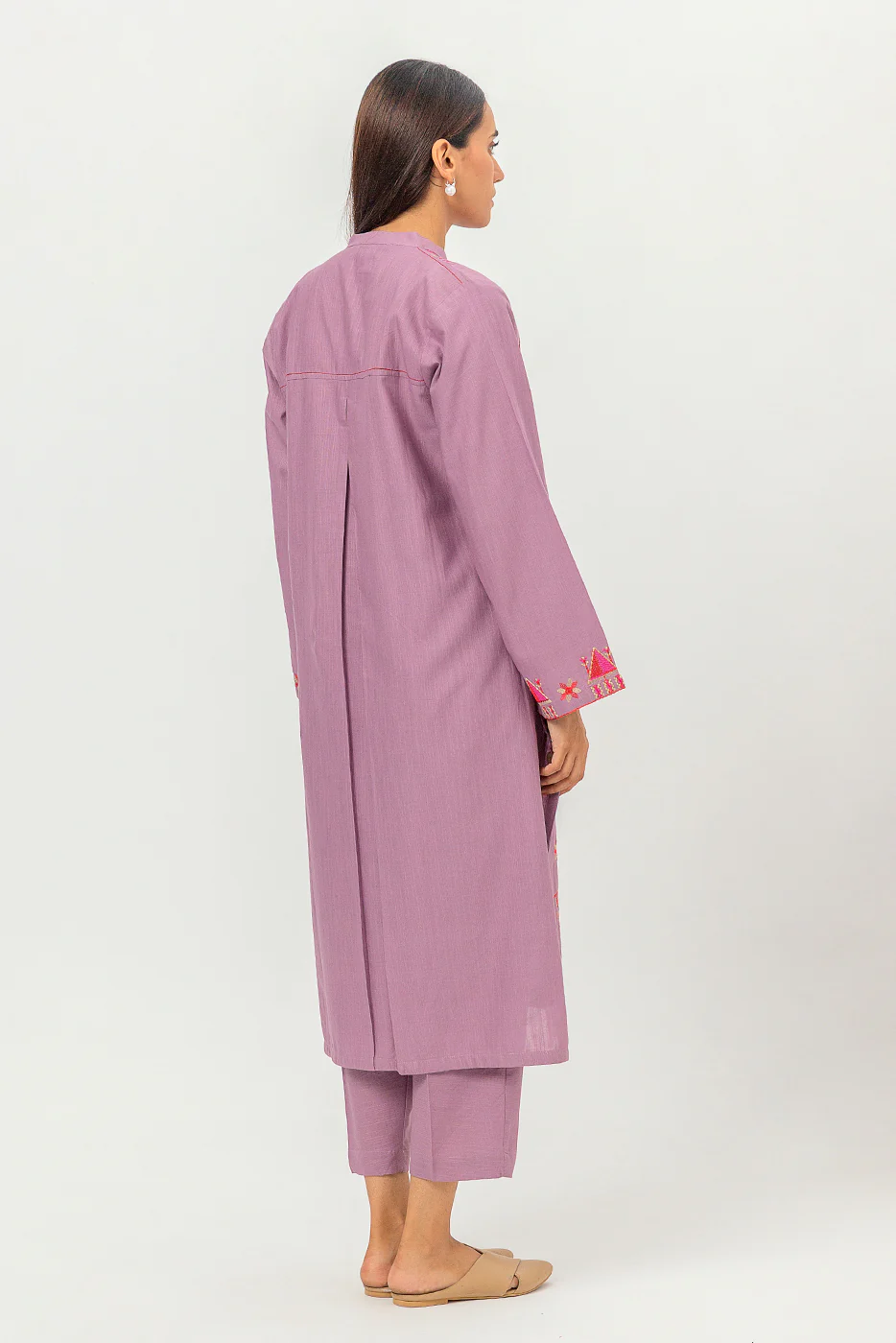 2 PIECE EMBROIDERED SLUB KHADDAR SUIT (PRET) - Image 3