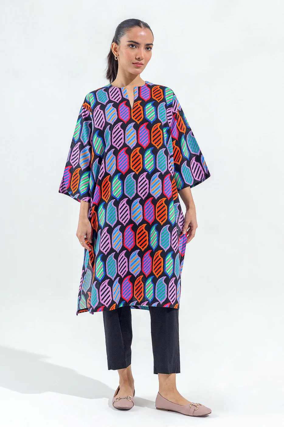 PRINTED SLUB KHADDAR SHIRT (PRET) - Image 3