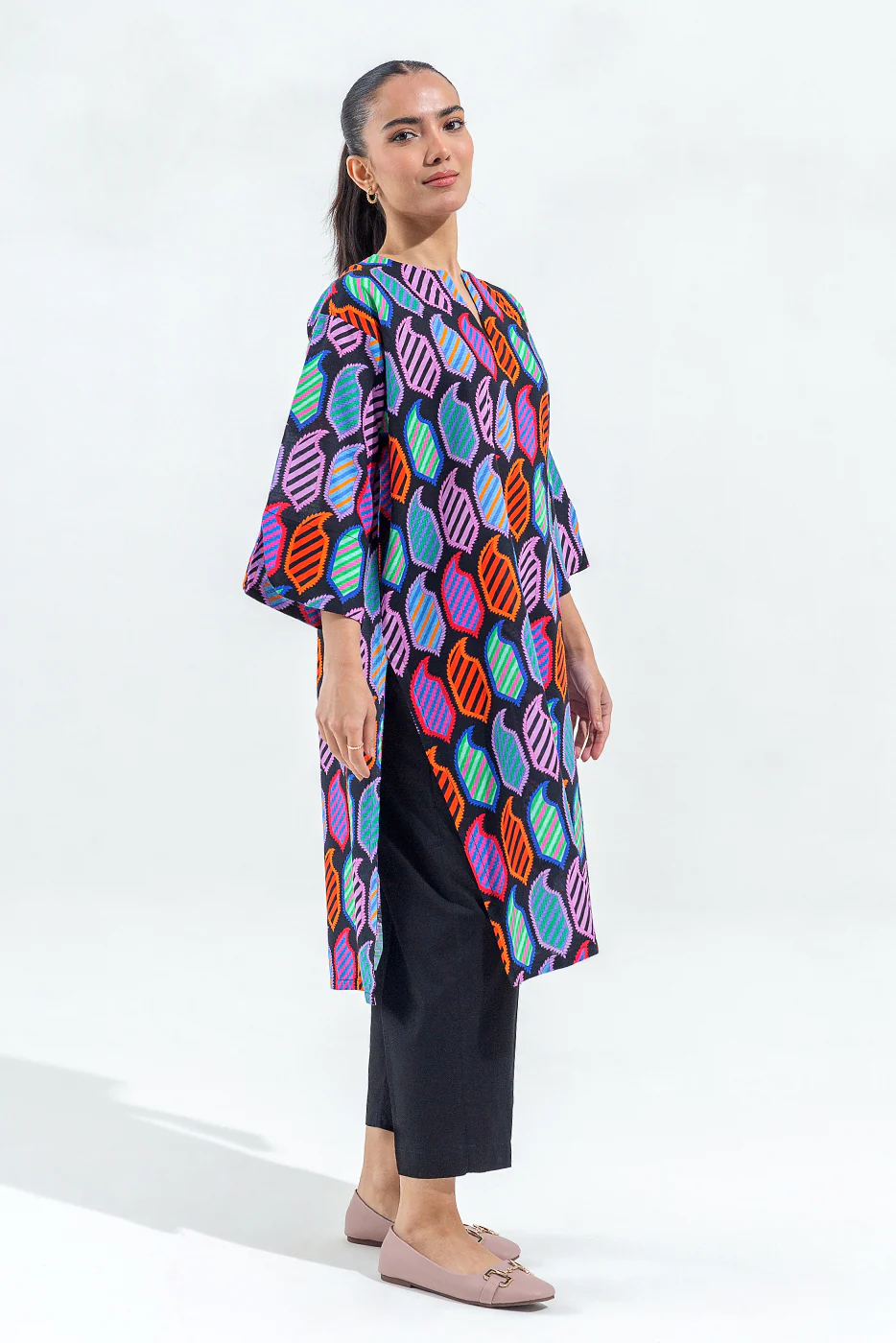PRINTED SLUB KHADDAR SHIRT (PRET) - Image 4