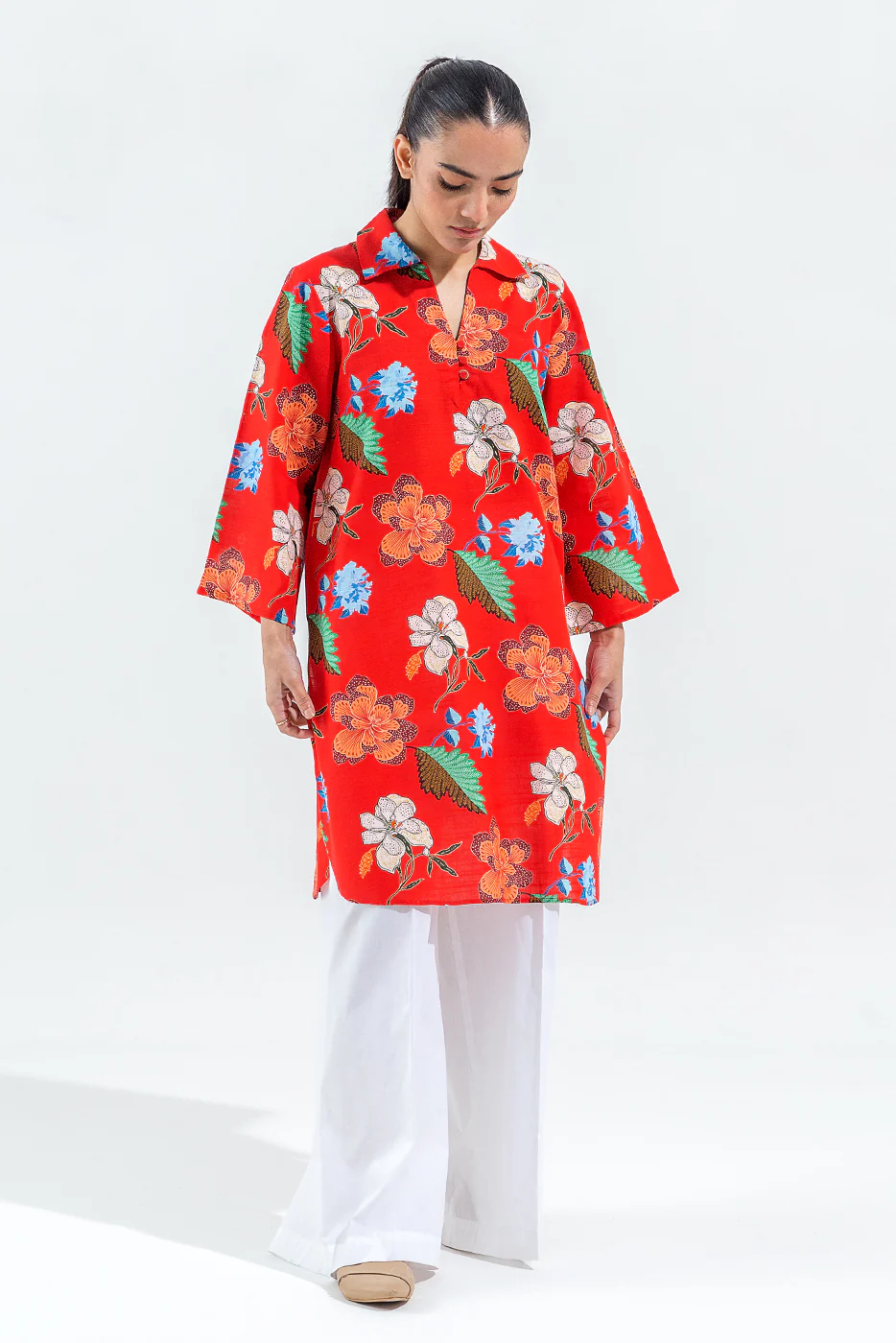 PRINTED SLUB KHADDAR SHIRT (PRET) - Image 3