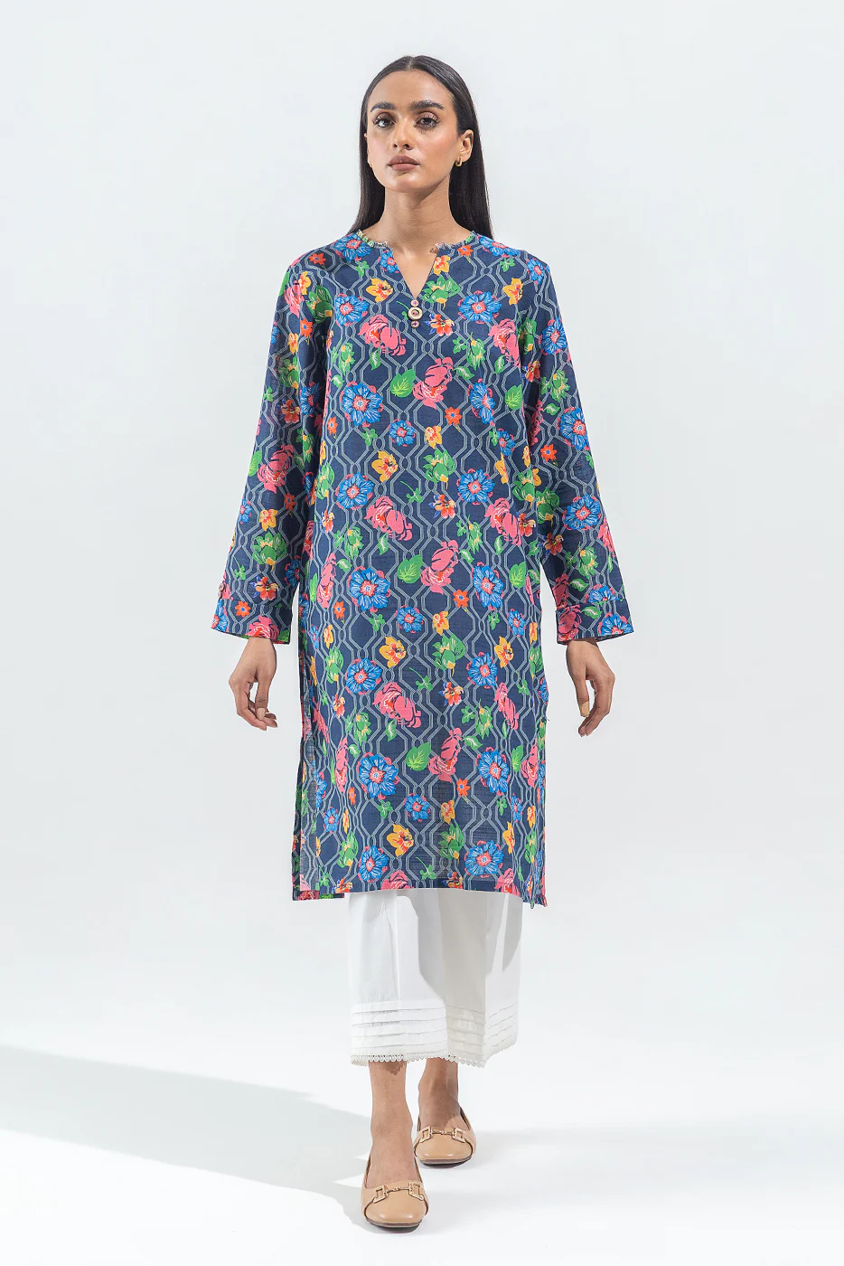 PRINTED SLUB KHADDAR SHIRT (PRET) - Image 2