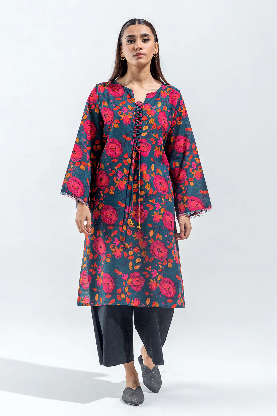 PRINTED SLUB KHADDAR SHIRT (PRET) - Image 2