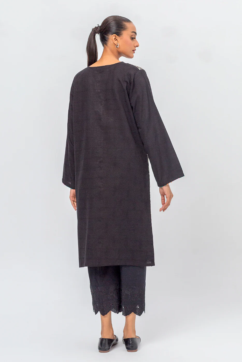 EMBROIDERED KHADDAR JACQUARD SHIRT (PRET) - Image 4