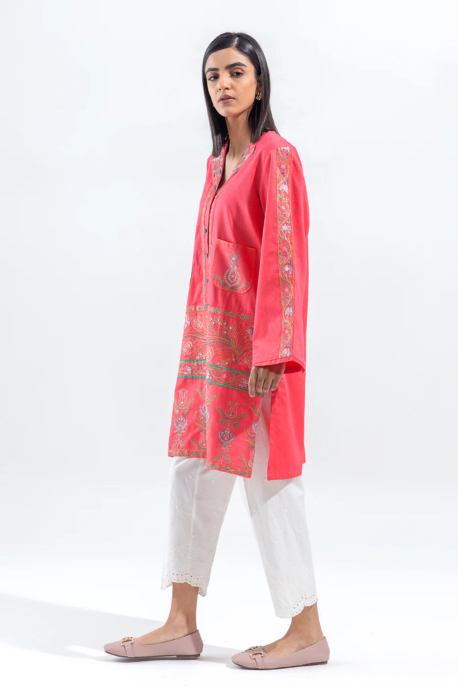 EMBROIDERED SELF JACQUARD SHIRT(PRET) - Image 2