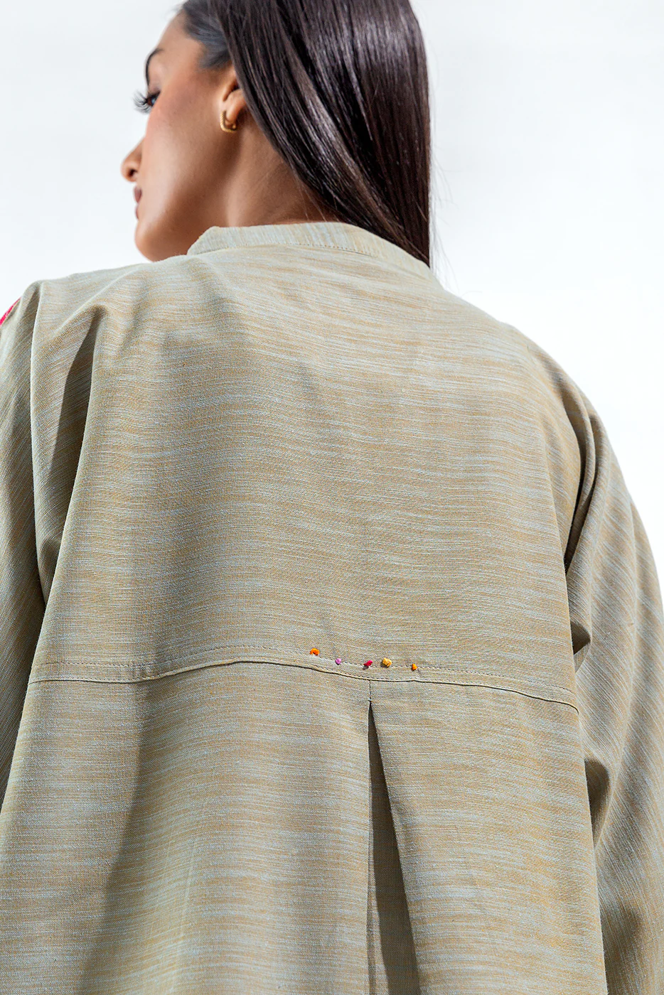 EMBROIDERED YARN DYED SHIRT (PRET) - Image 4