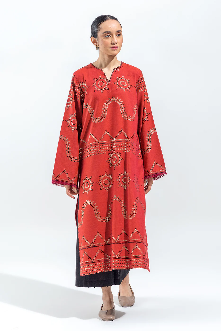 EMBROIDERED YARN DYED SHIRT (PRET) - Image 2