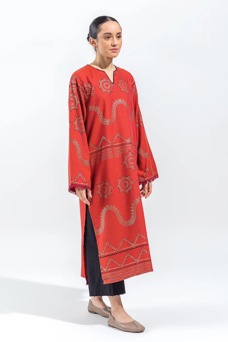 EMBROIDERED YARN DYED SHIRT (PRET) - Image 3