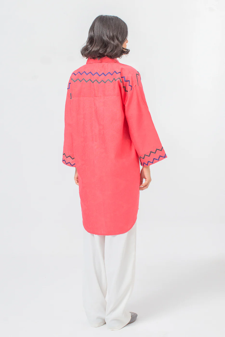 EMBROIDERED KHADDAR JACQUARD SHIRT (PRET) - Image 4