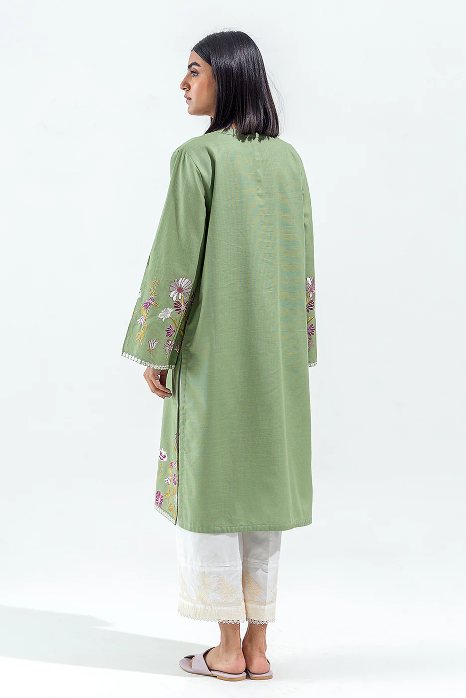 EMBROIDERED KHADDAR SHIRT (PRET) - Image 3