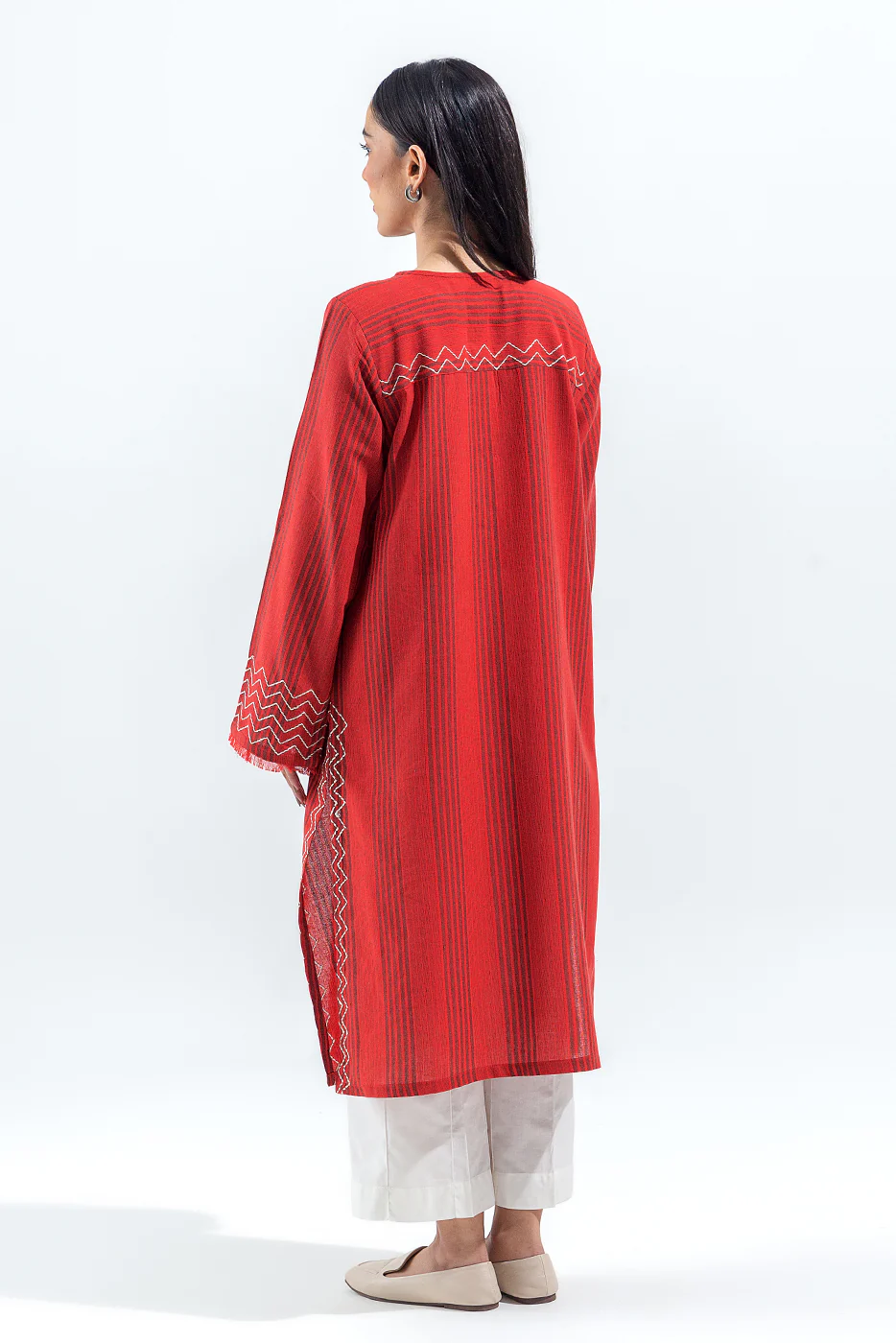 EMBROIDERED YARN DYED SHIRT (PRET) - Image 4