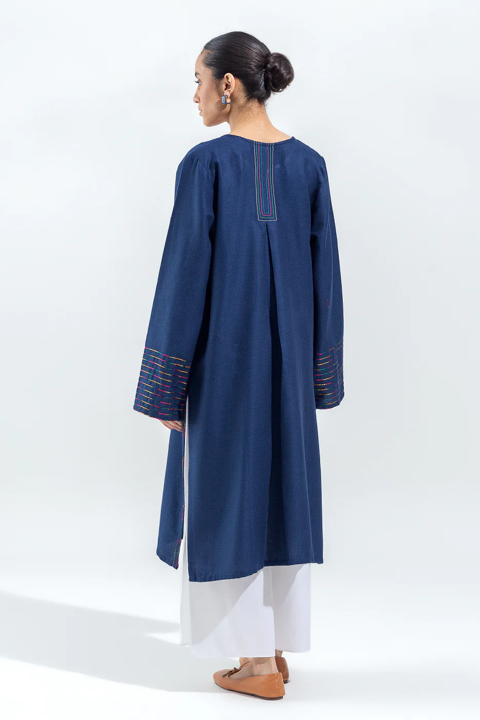 EMBROIDERED CHAMBREY SHIRT (PRET) - Image 3