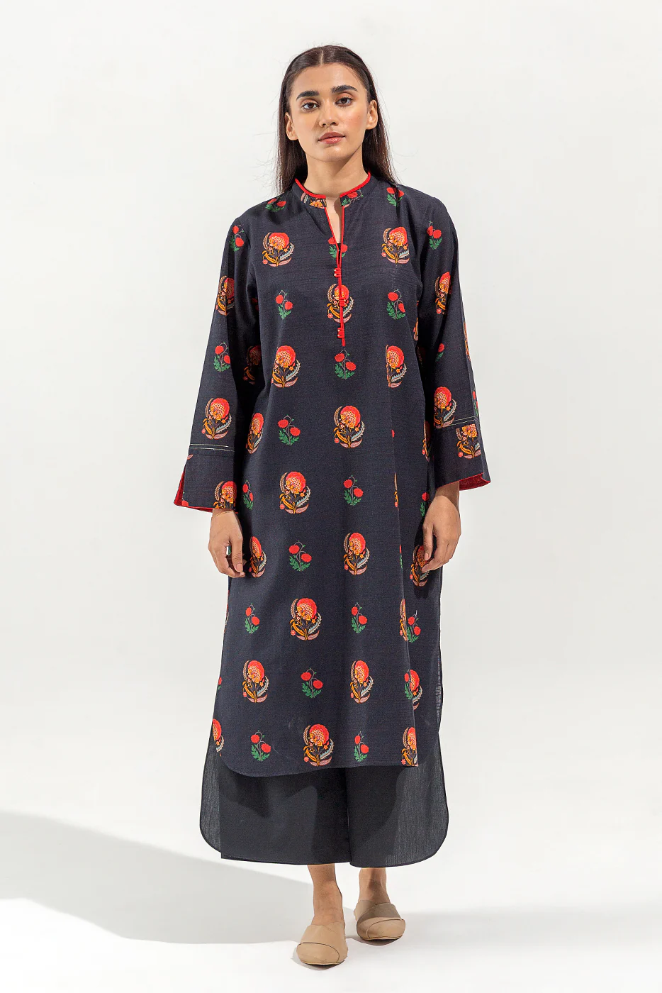 PRINTED KHADDAR SHIRT (PRET) - Image 3