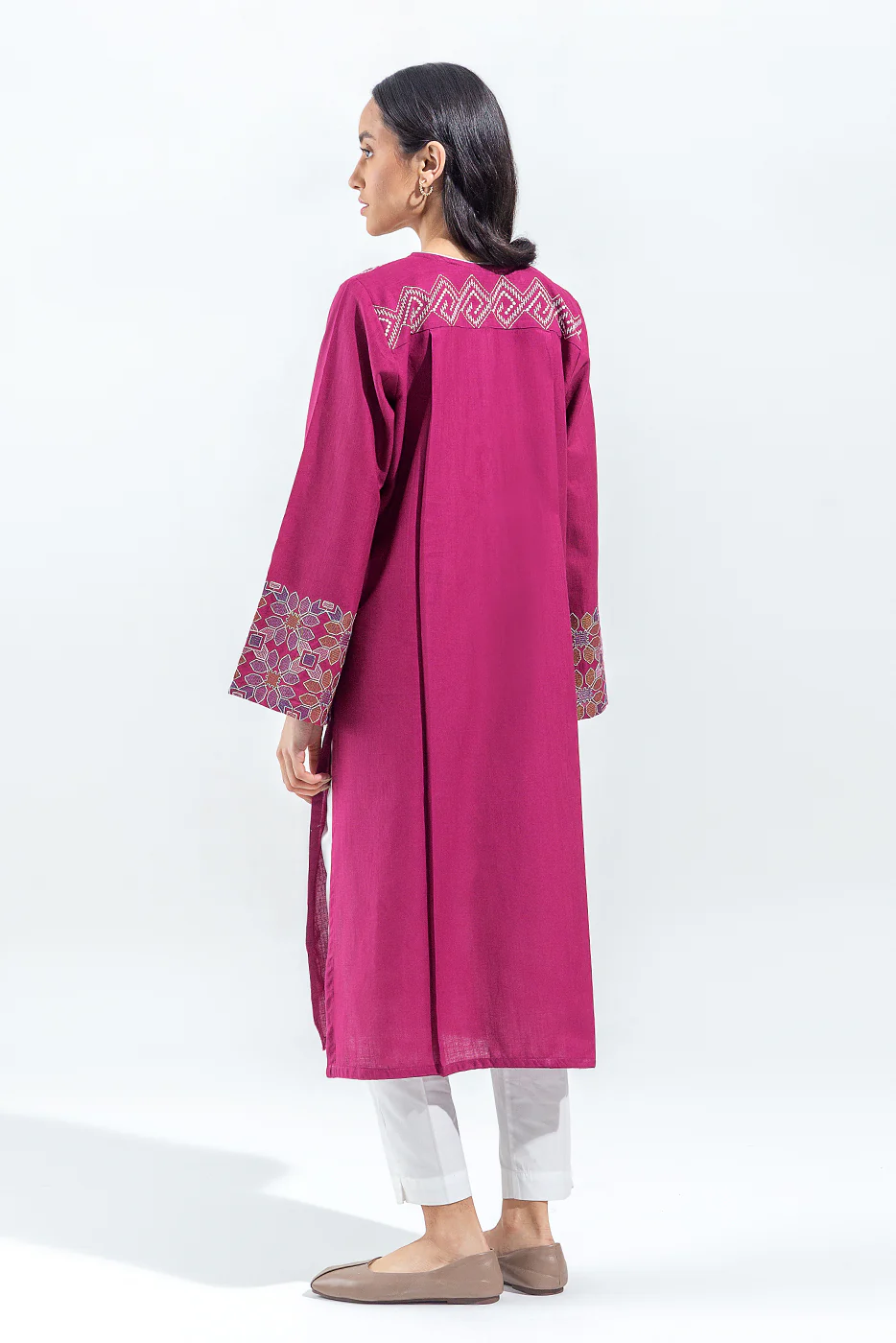 EMBROIDERED KHADDAR SHIRT (PRET) - Image 3