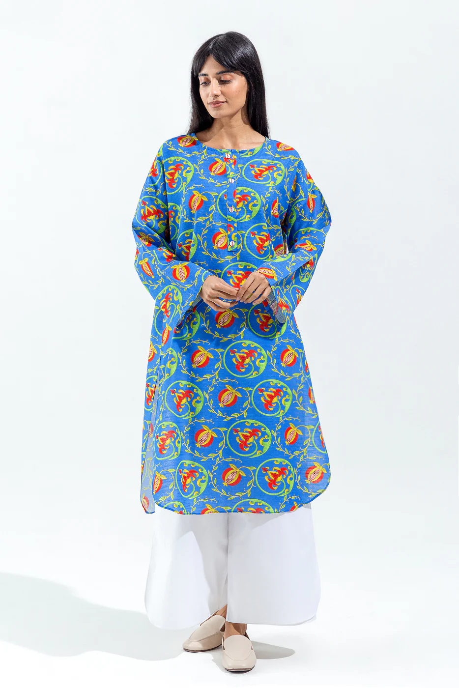 PRINTED SLUB KHADDAR SHIRT (PRET) - Image 2