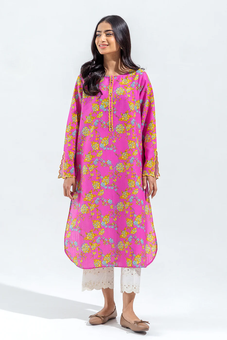 EMBROIDERED SLUB KHADDAR SHIRT (PRET) - Image 2