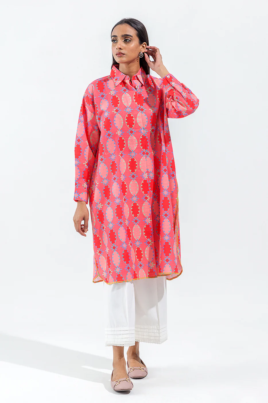 BASIC SLUB KHADDAR TUNIC (PRET) - Image 2