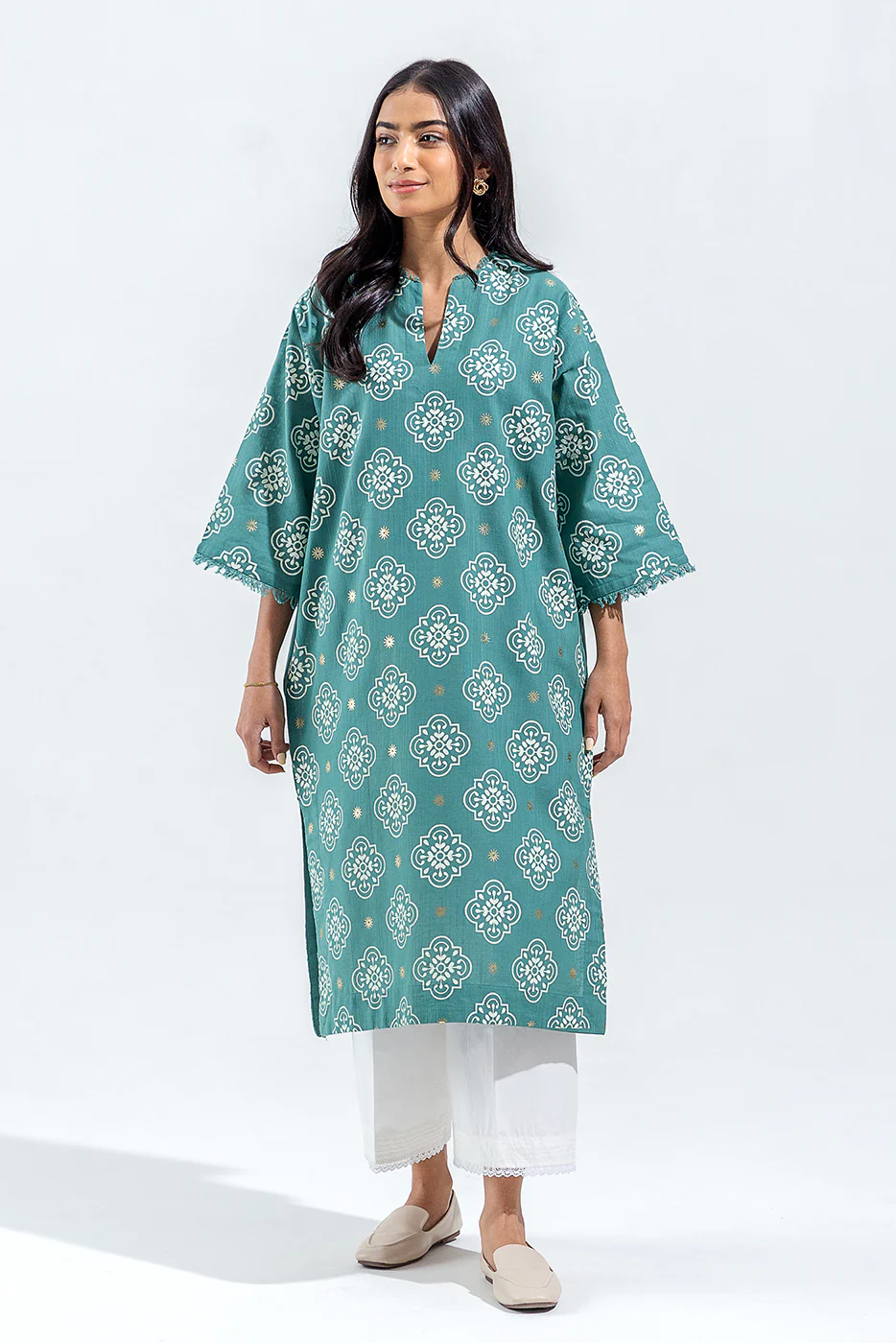 PRINTED SLUB KHADDAR SHIRT (PRET) - Image 2