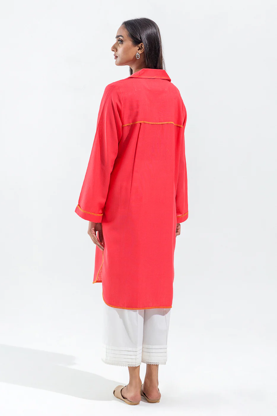 BASIC SLUB KHADDAR SHIRT (PRET) - Image 3