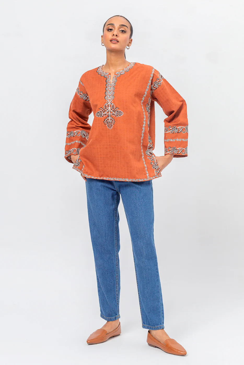 KHADDAR JACQUARD TOP (PRET) - Image 2