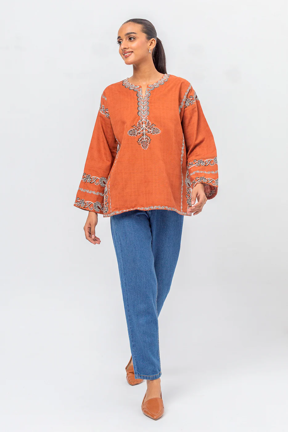 KHADDAR JACQUARD TOP (PRET) - Image 3