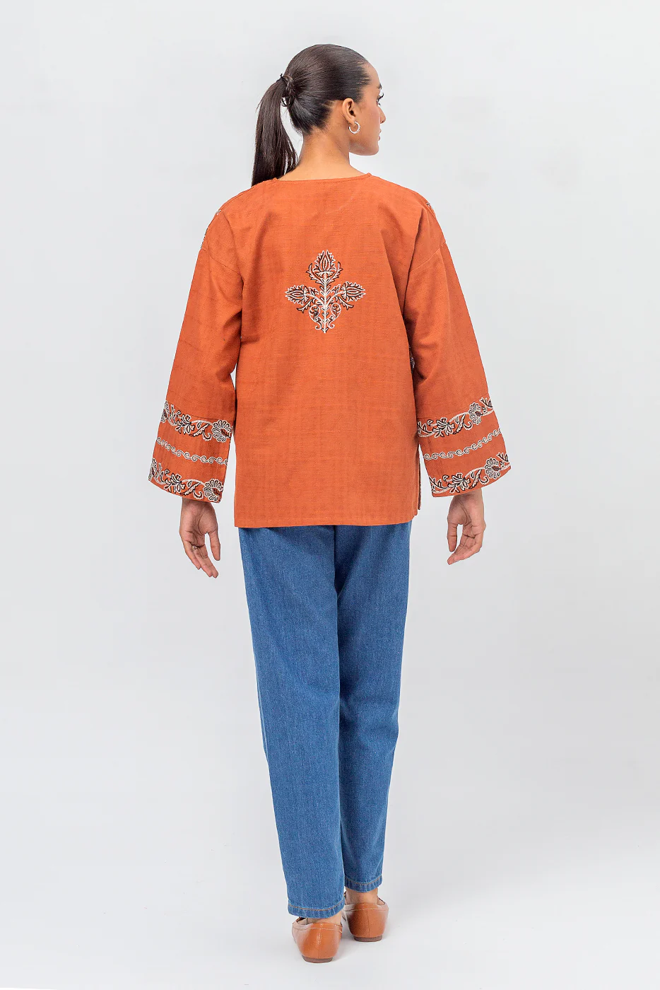 KHADDAR JACQUARD TOP (PRET) - Image 4
