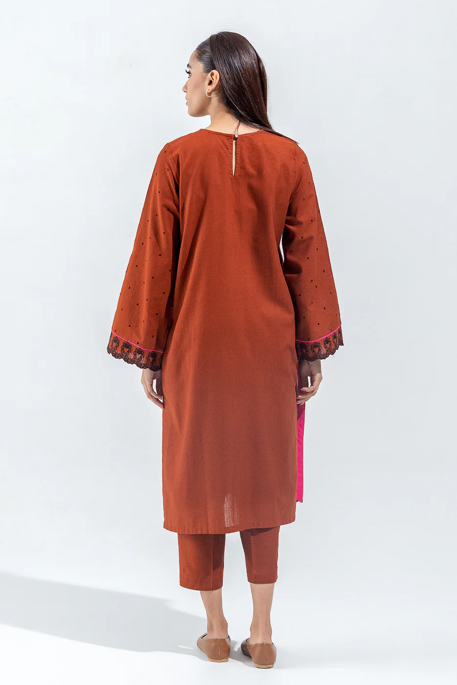 2 PIECE EMBROIDERED SLUB KHADDAR SUIT (PRET) - Image 2