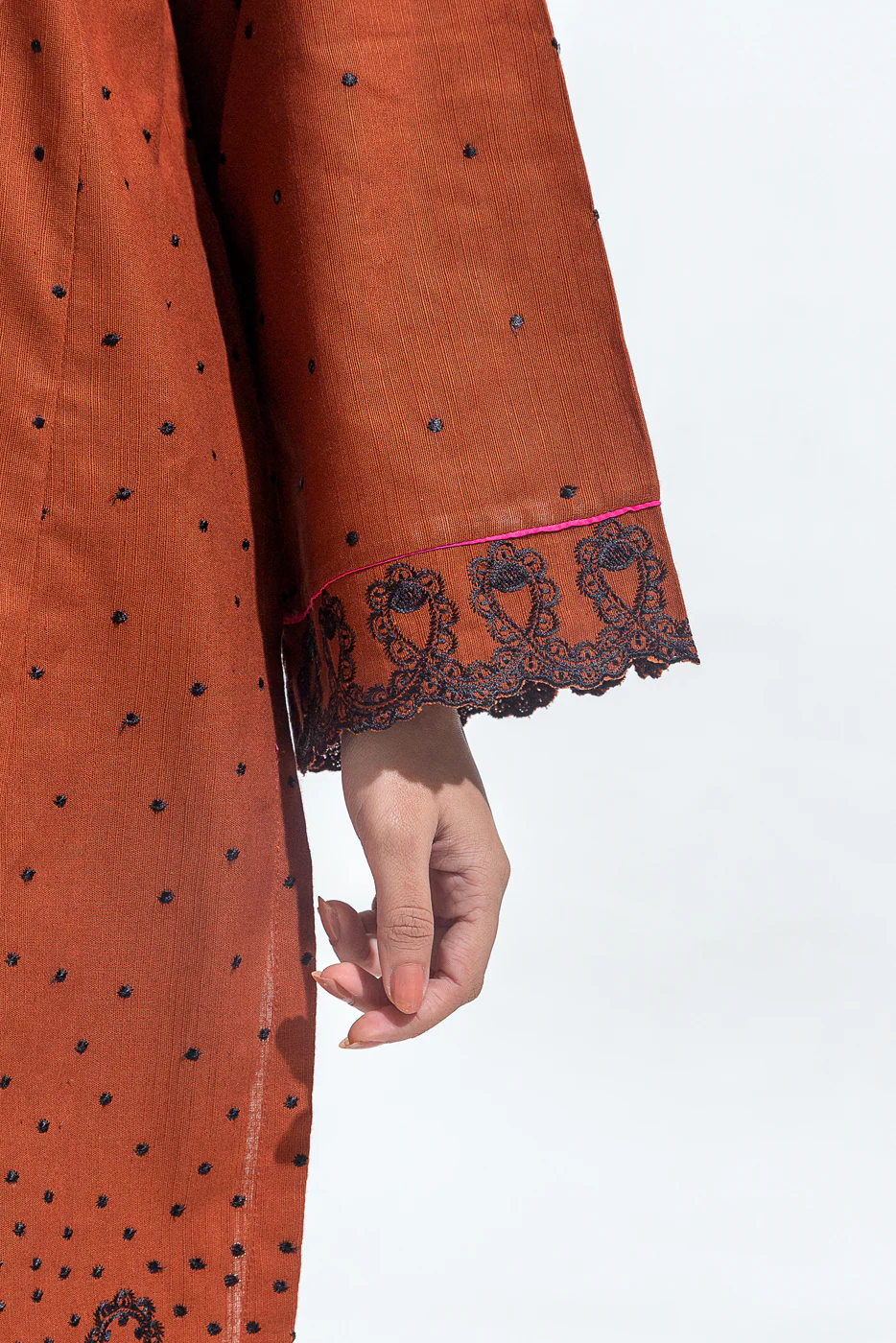 2 PIECE EMBROIDERED SLUB KHADDAR SUIT (PRET) - Image 4