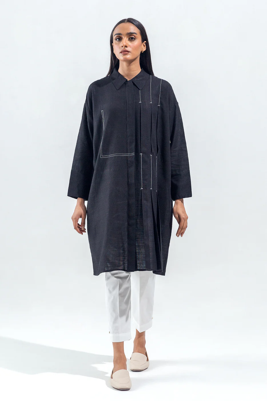 BASIC SLUB KHADDAR SHIRT (PRET) - Image 2
