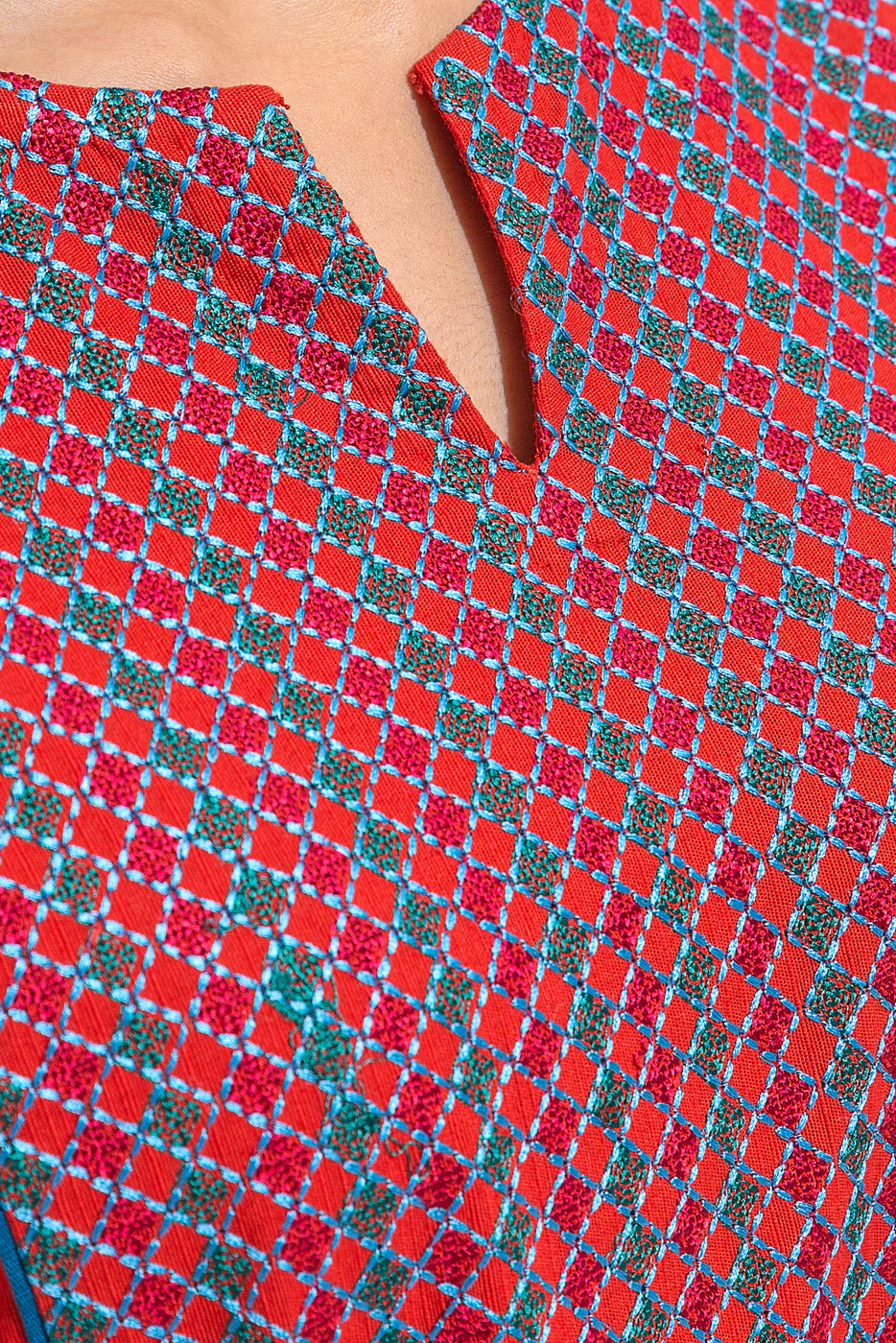 EMBROIDERED SLUB KHADDAR SHIRT (PRET) - Image 4
