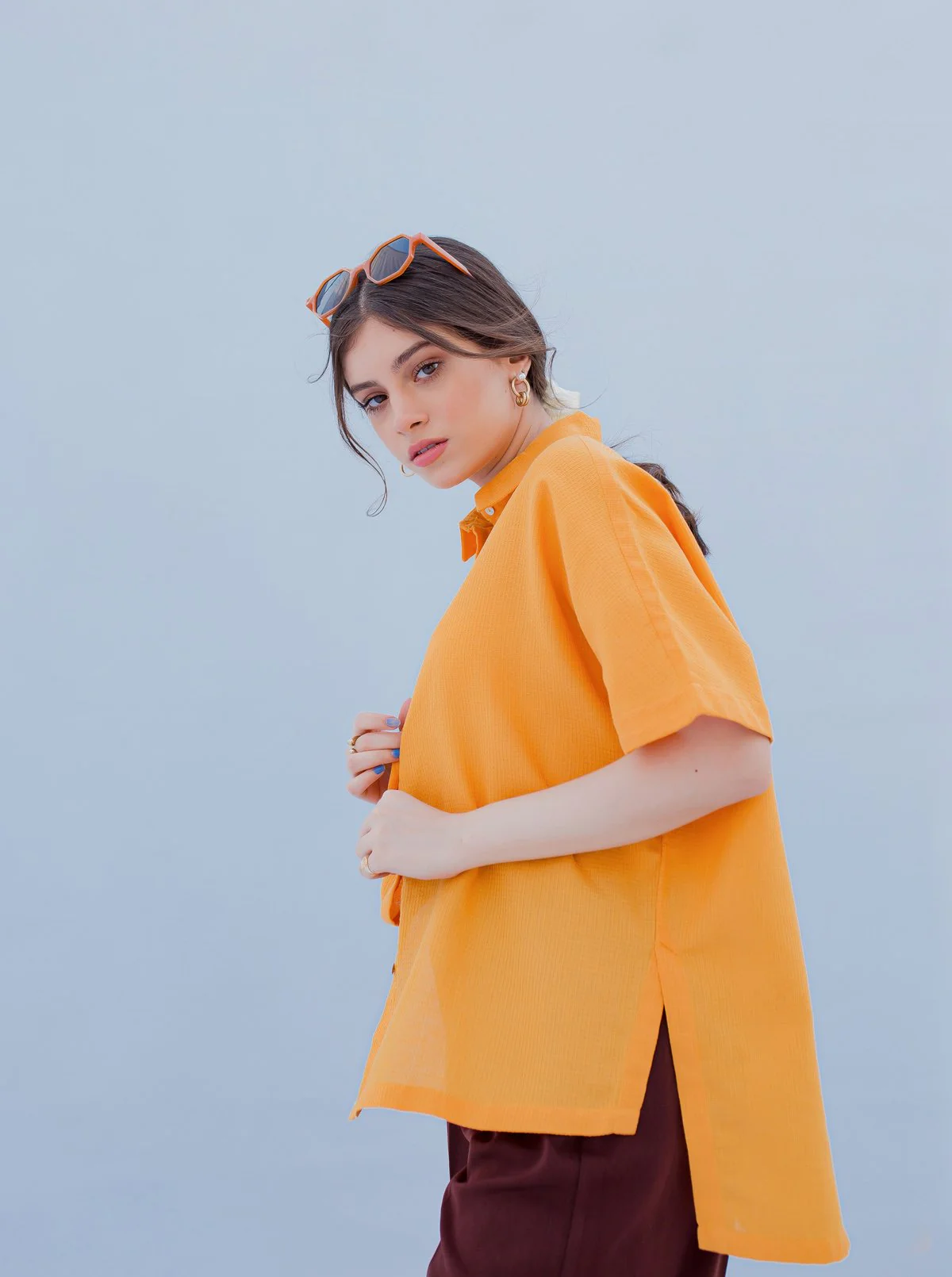 YELLOW SHORT SLEEVED COLLAR SHIRT - Image 3