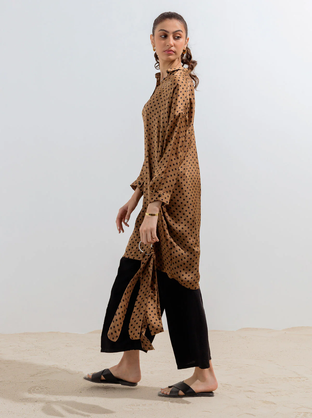 HAZEL BROWN LONG BELT TUNIC - Image 3
