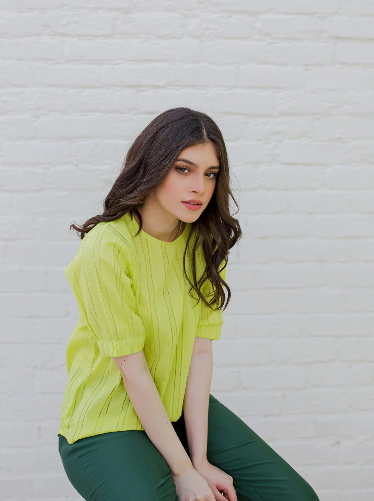LIME TEXTURED TOP - Image 2
