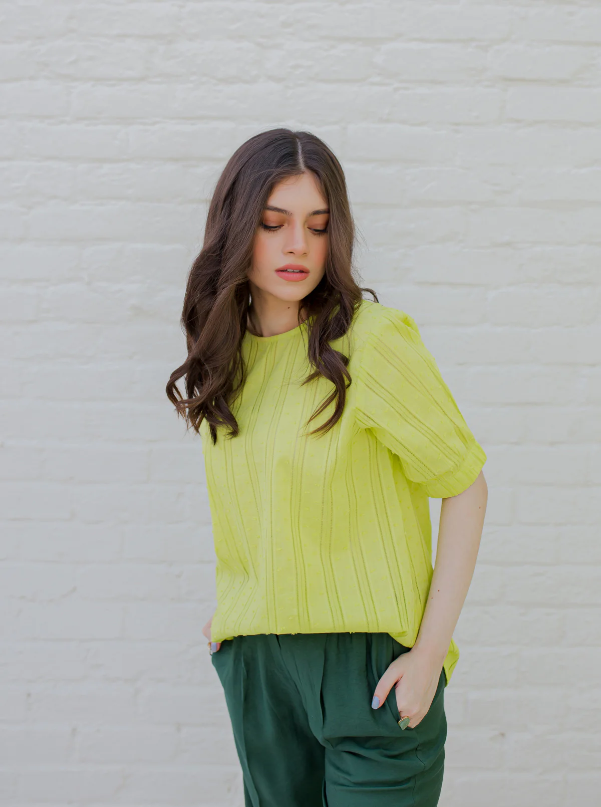 LIME TEXTURED TOP - Image 3
