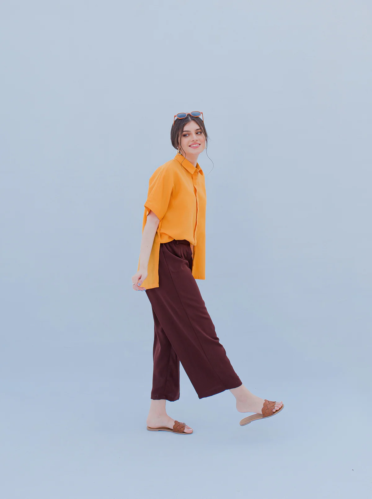 BROWN FLOWY CULOTTES - Image 2