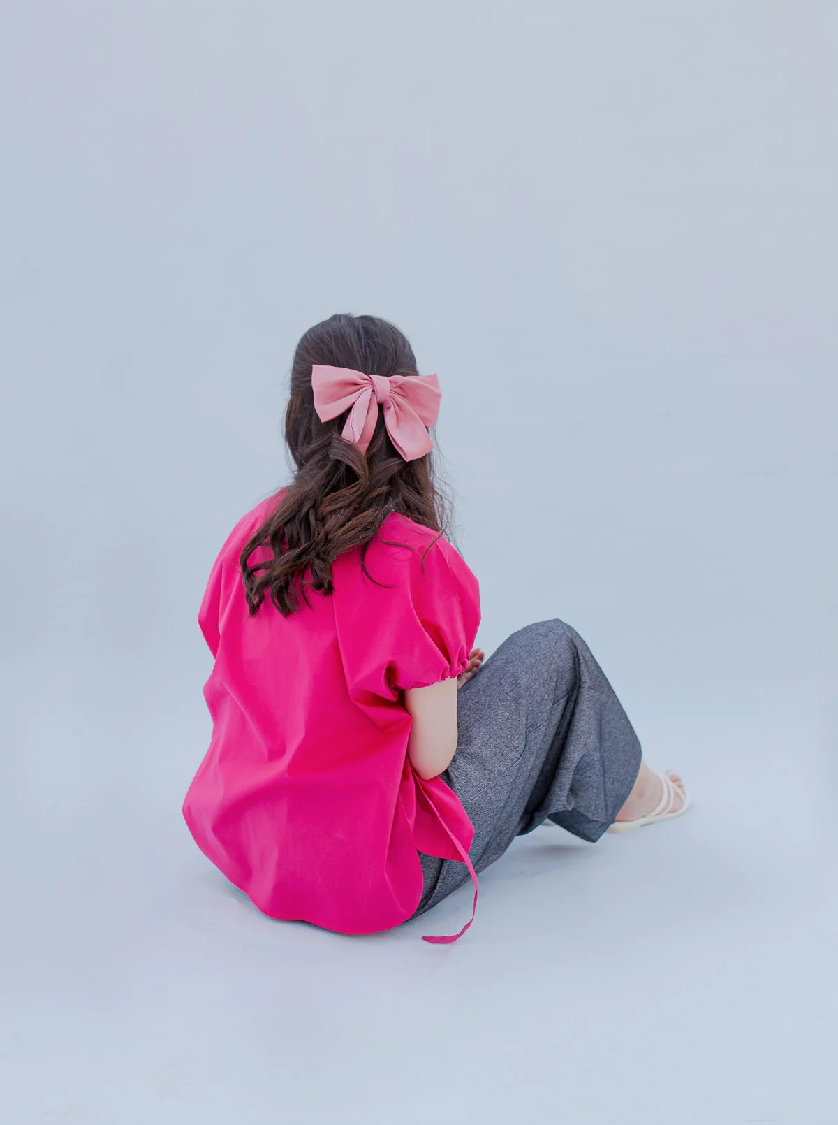 PINK GATHERED SLEEVE TOP - Image 3