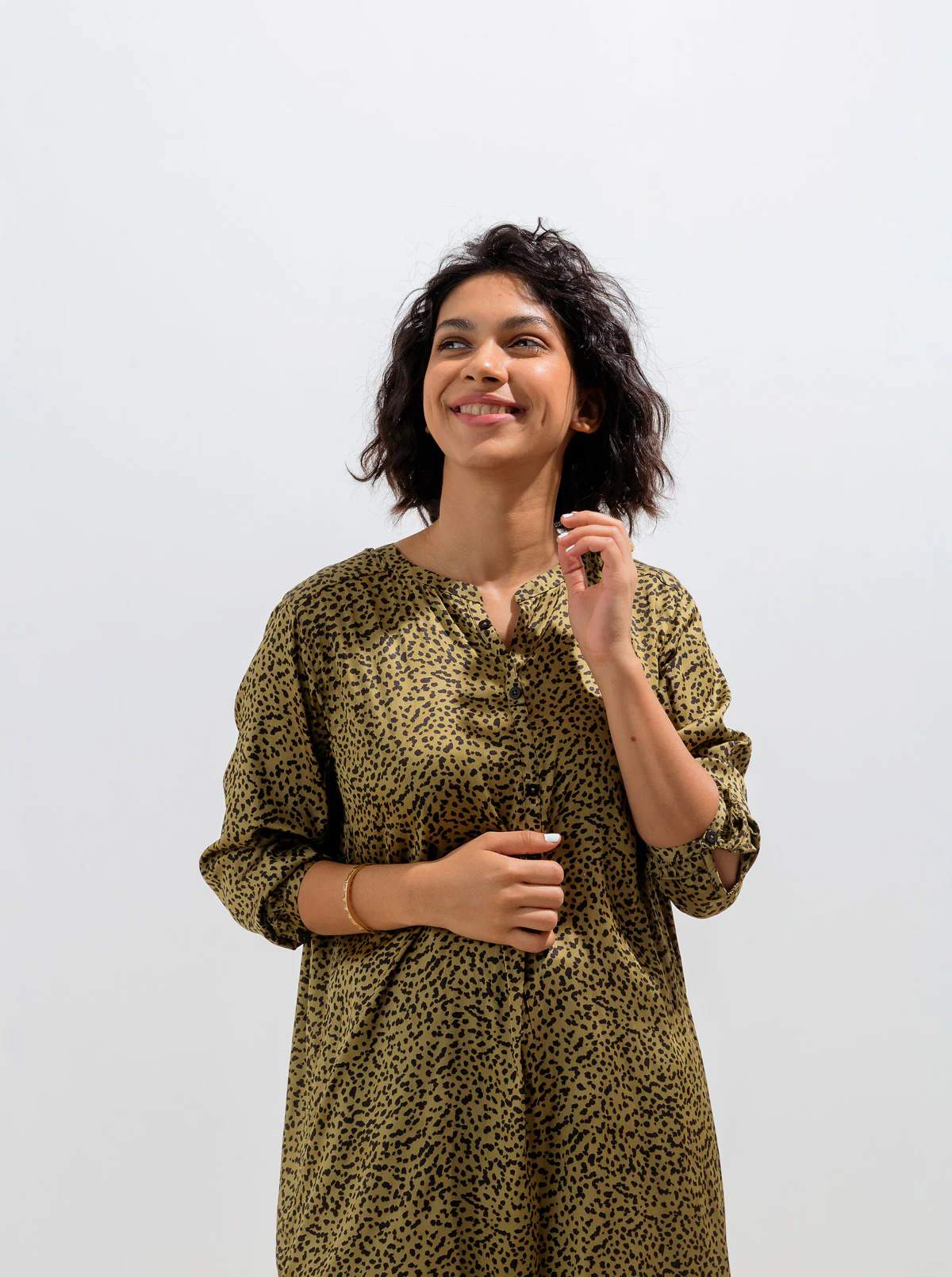 OLIVE ANIMAL PRINT TUNIC - Image 3