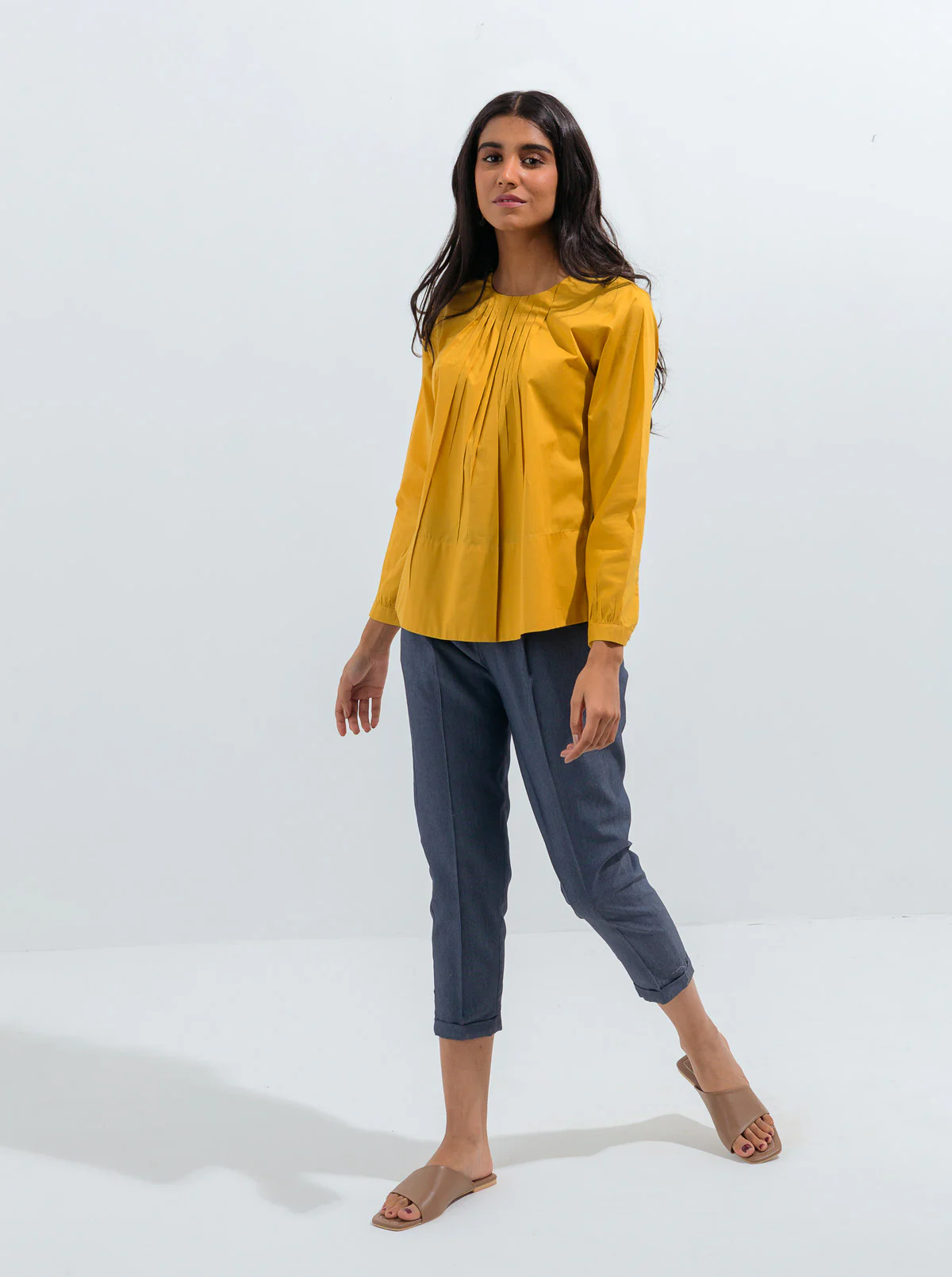 YELLOW PLEATED TOP - Image 3