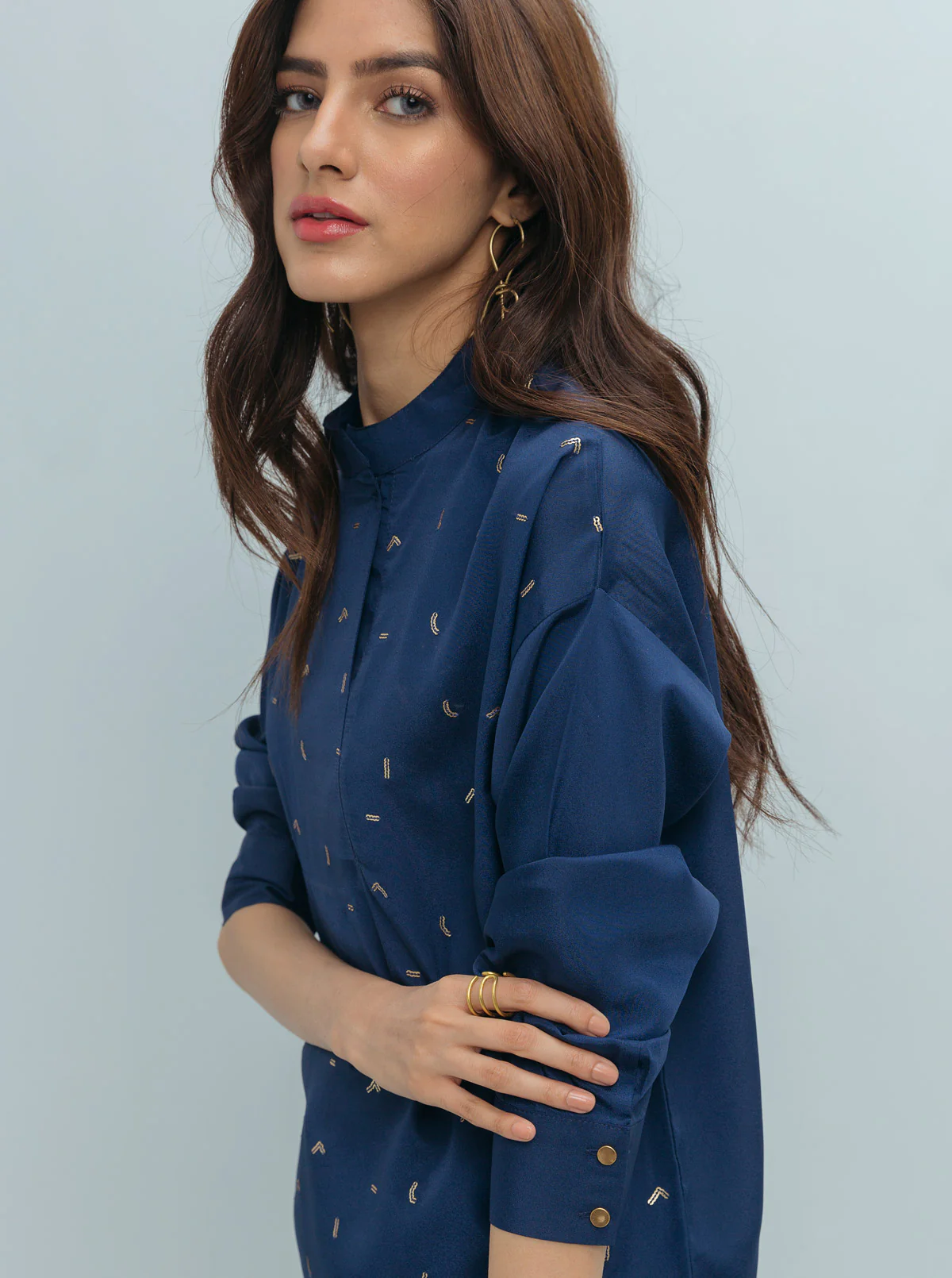 NAVY GOLD SEQUINED TOP - Image 4