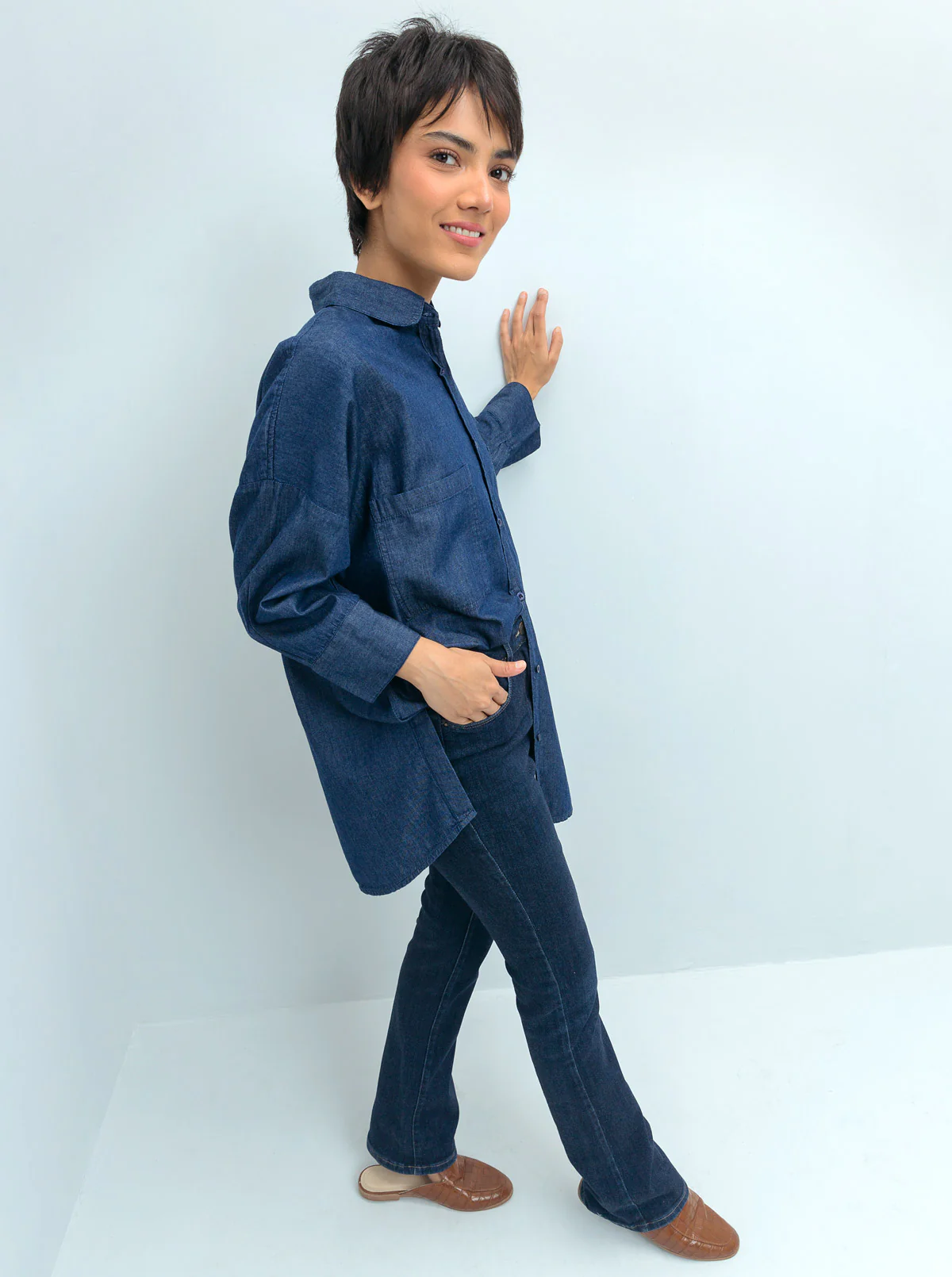 DENIM COLLARED SHIRT - Image 2