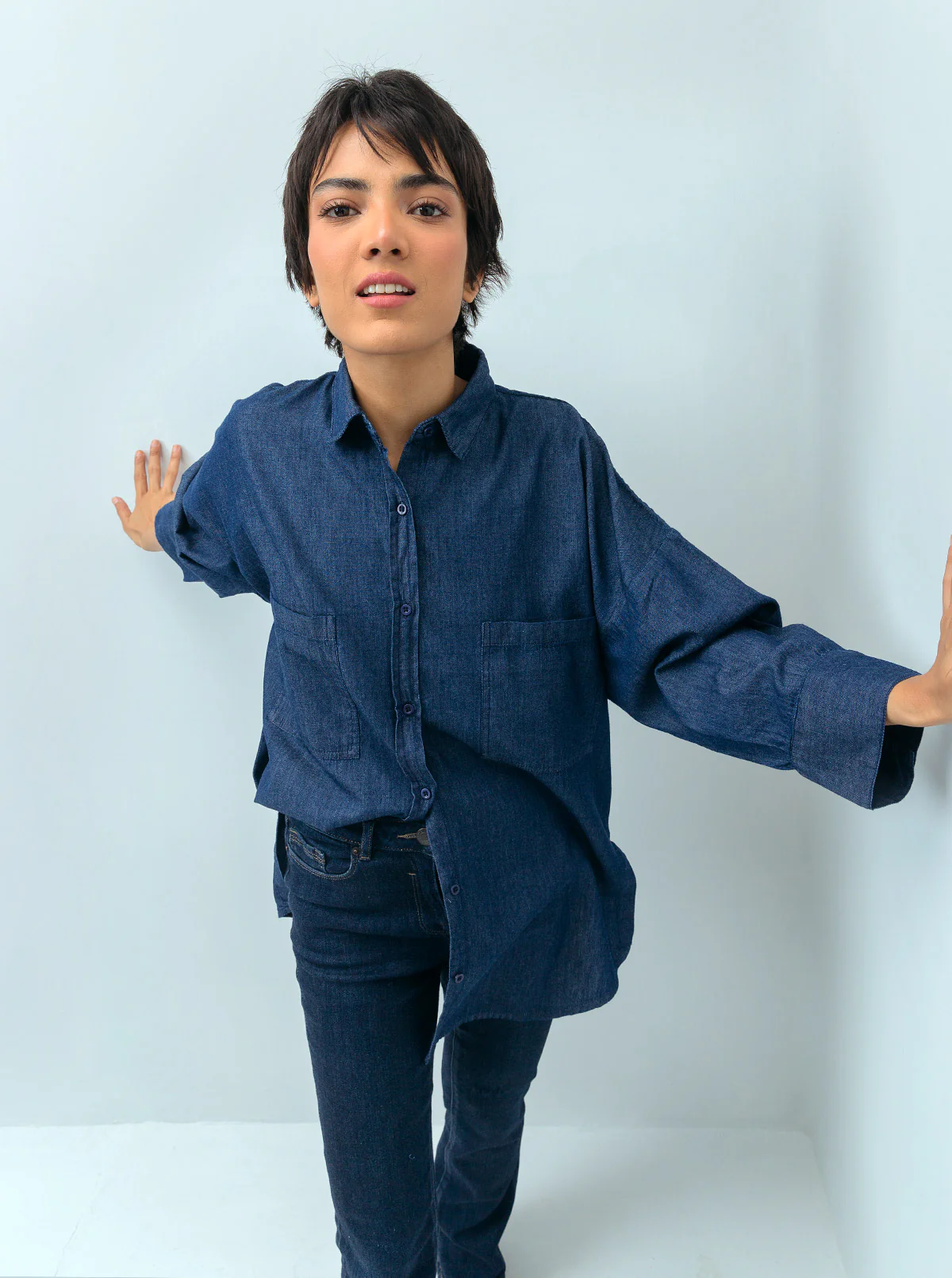 DENIM COLLARED SHIRT - Image 4