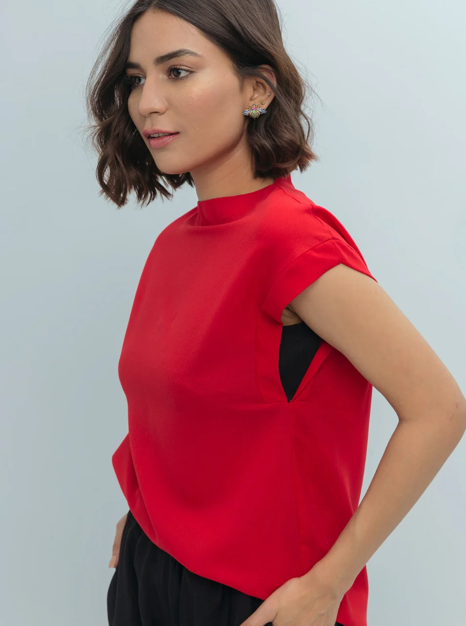 RED RIB INSERT TOP - Image 2