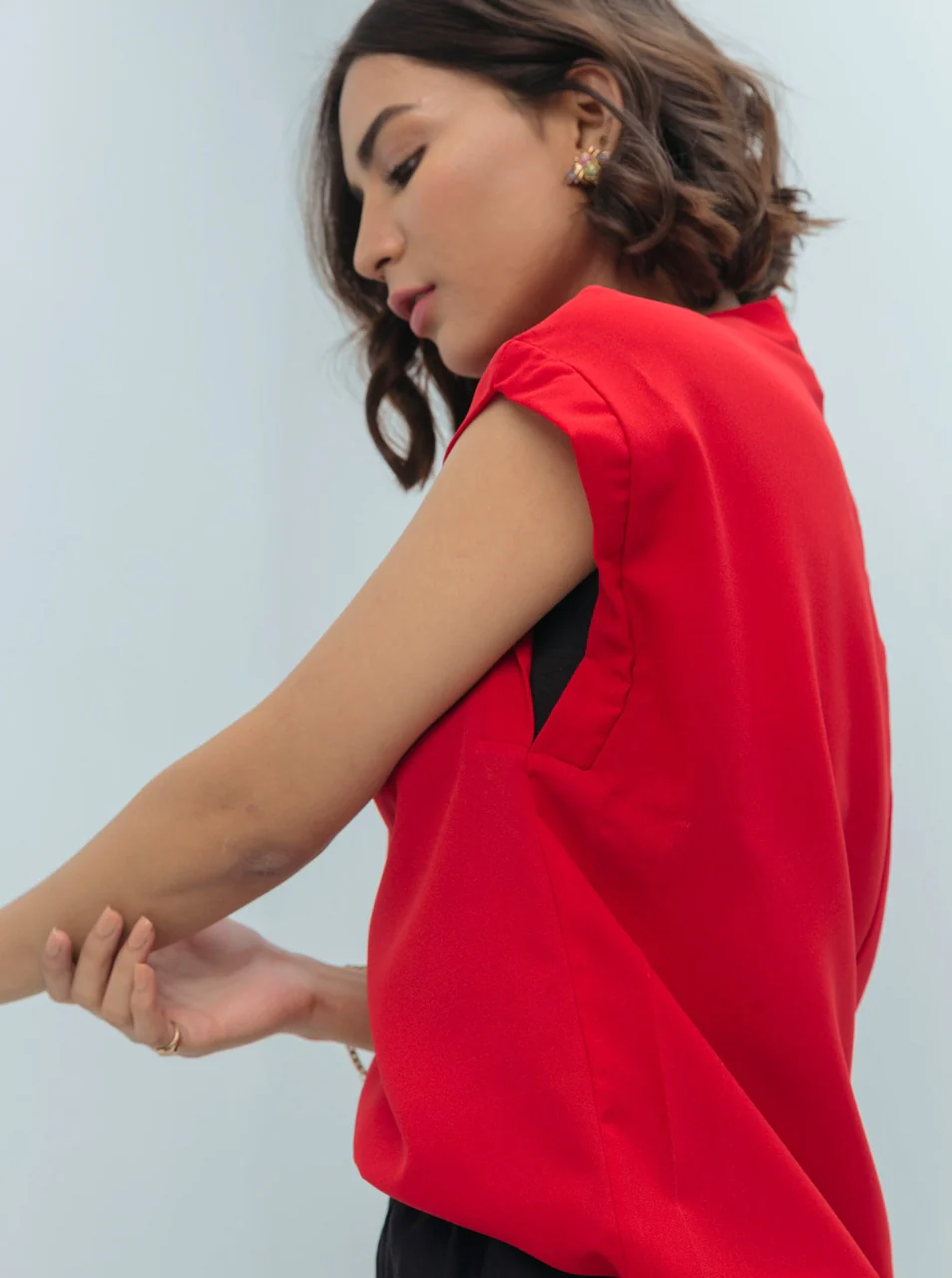 RED RIB INSERT TOP - Image 3