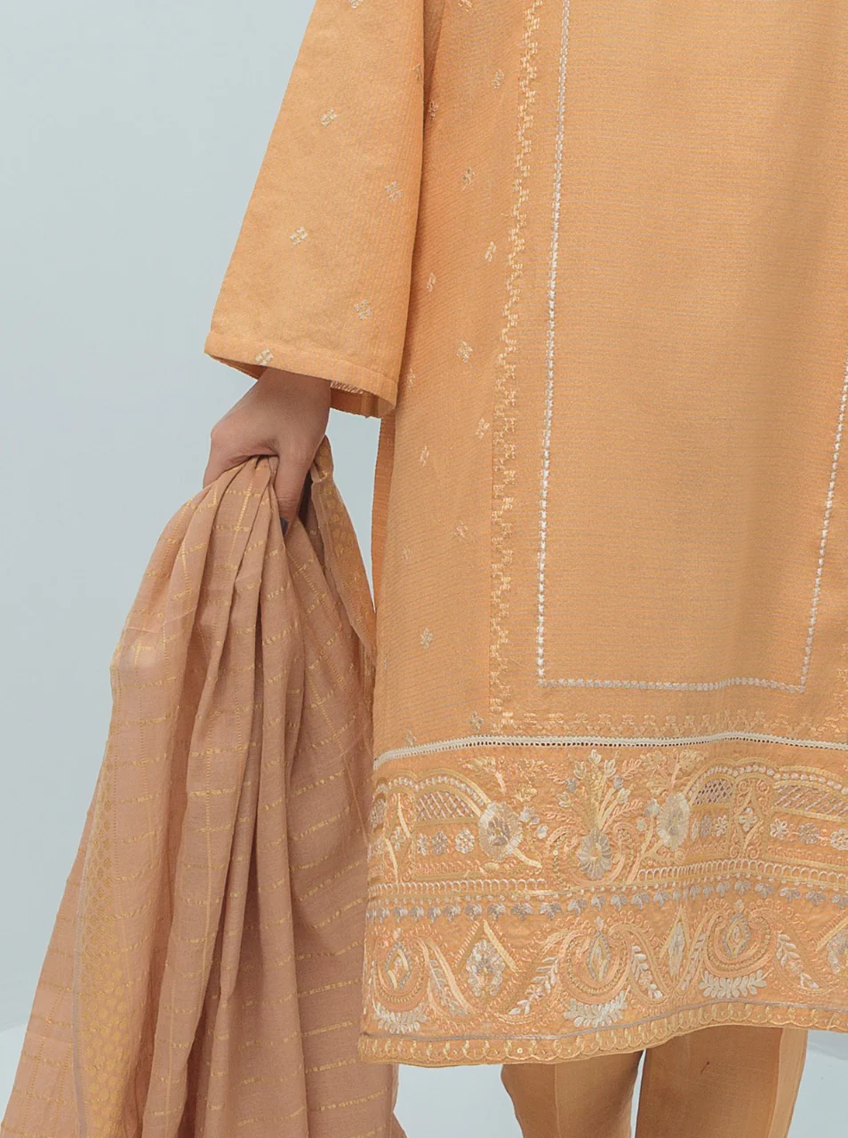 2 PIECE EMBROIDERED KARANDI SUIT (LUXURY PRET) - Image 3