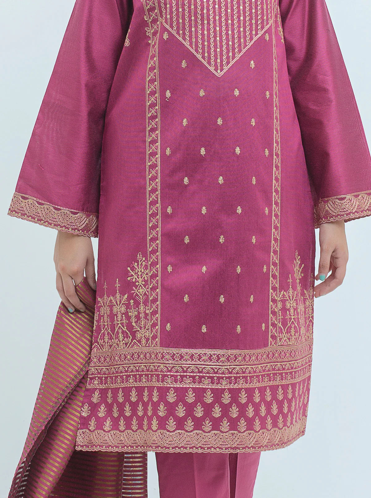 EMBROIDERED SHIRT WITH DUPATTA - Image 4